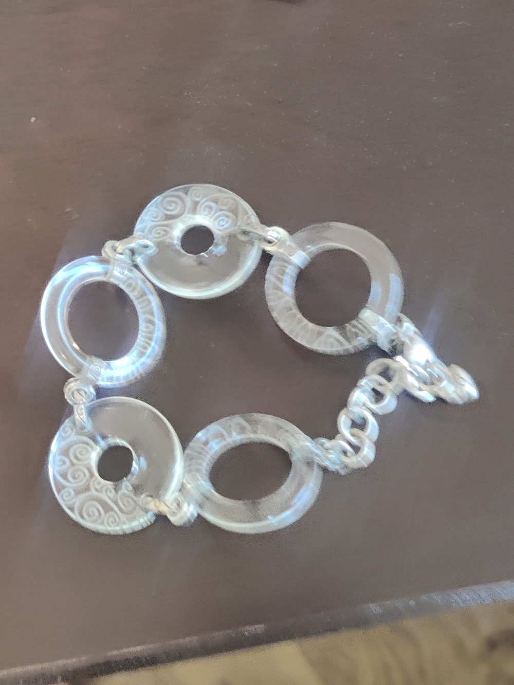 Clear Plastic-Link Round Bracelet